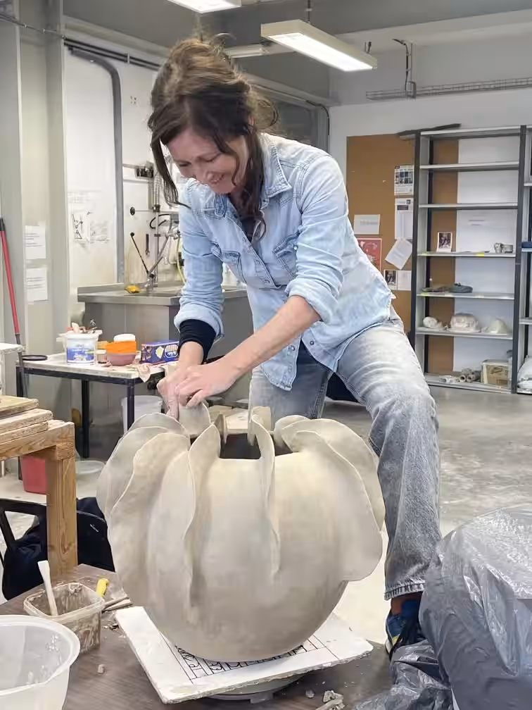 Alexandra at work in her studio, image 343